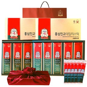 정관장 6년근 홍삼정 에브리타임 홍삼진고 스틱 40포 300ml+쇼핑백 부모님 새해 여행 골프 설 명절 선물세트(보자기포함) 1개 40정 1개, 40회분