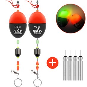 쿠이라 바다 전자 구멍찌 세트 5초채비완성, 2개, 레드 3.0호