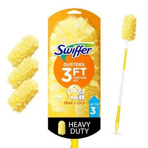 인테리어소품 피규어오브제 장식용소품 스위퍼360 Dustes 확장 가능한 핸들 스타터 키트 먼지떨이 리필 3개, 1개