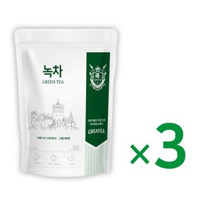 Geatea 그래이티 국산 보성 녹차 잎 차 50티백, 3개, 50개입, 1g