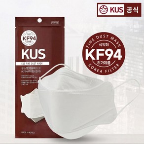 KF94 KUS 쿠스마스크(50매 100매 개별포장) 대형 황사 미세먼지 방역용 피부저자극 귀편한, 100개입, 1세트