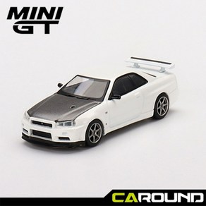 미니지티(501) 1:64 닛산 스카이라인 GT-R (R34) V-Spec II N1 - 화이트, 1개