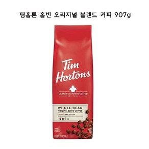 [미국직구] 팀홀튼 홀빈 오리지널 블렌드 커피 907g Tim Hotons Whole Bean Coffee Medium Roast, 1개