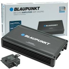 BLAUPUNKT AMP2002PRO 자동차 오디오 2채널 풀 레인지 2옴 스테이블 앰프 최대 2000와트 | 슬림하고 컴팩트함