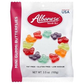 Albanese Gummi 1봉지 99.2g3.5온스 미니 구미 나비, 미니 구미 버터플라이, 100g