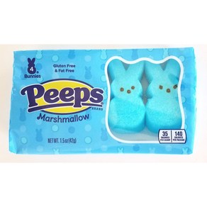 Peeps (1 Pack) Blue Marshmallow Bunnies Easter Bunny Candy 1 Peeps(1팩) 블루 마시멜로 토끼 부활절 토끼 캔디 1.5oz/42