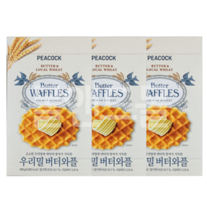 피코크 우리밀 버터와플, 288g, 3개