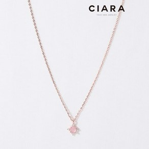 CIARA 14K Pozzuoli 핑크스톤 포인트 심플 목걸이(GoldPlated)