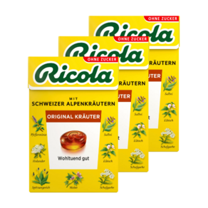 리콜라 무설탕 스위스 허브 캔디 오리지널 50g X 3개 / Ricola