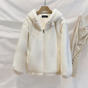 여성용 가을 겨울 소프트 뽀글이 후드 아우터 따뜻한 퍼 재킷 F11028 Women's Jackets