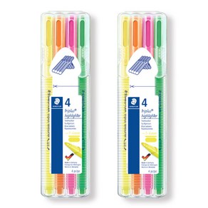 STAEDTLER 스테들러 트리플러스 텍스트서퍼 362 형광펜 4색 세트, 2개, 362 SB4