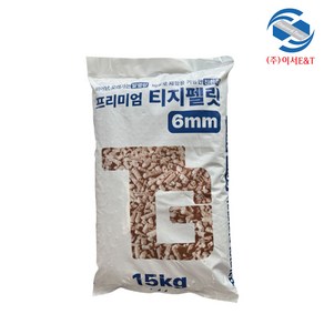 러시아산 6mm 우드펠렛 목재펠릿 15kg 소포장 화목난로연료뗄감 캠핑 반려동물 배딩용 고양이화장실 모래, 1개