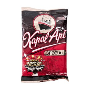 인도네시아 Kapal Api 까빨 아삐 스페셜 원두 커피 60g 음료 차 디저트 간식 / Kapal Api SPECIAL COFFEE, 1개, 1개입