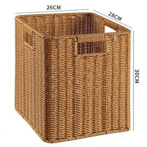 사각 라탄 손잡이 바구니 43x28x25 종 뚜껑 소쿠리 43X33X45cm, 연카키28 26 30cm, 1개