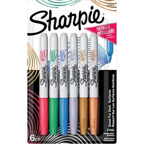 Sharpie 샤피 메탈릭 유성 마커 6색 세트 유성펜 F 중자 유성펜 6colors 2029678