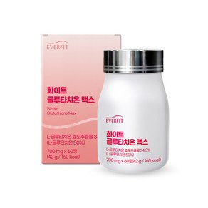 에버핏 화이트 글루타치온 맥스 단백질 식약처 HACCP 700mg x 60정 [원산지:상세설명에 표시], 1박스