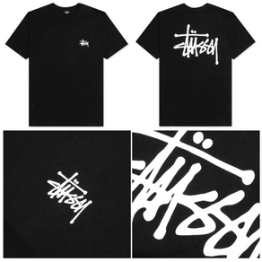 스투시 반팔티 베이직 로고 프린트 반팔티셔츠 STUSSY 라운드 면 반팔 남자 여자 남녀 공용 커플 트레이닝 스포츠 운동 데일리 반소매 커플티 스투시반팔티