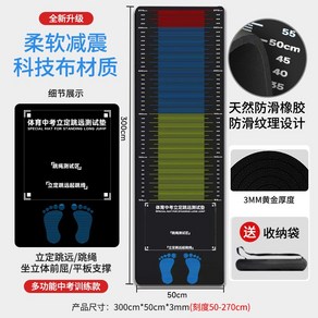 제자리멀리뛰기 체력학원 학교체육용품 체력측정 매트, 1개, 300-50cm 3mm + 수납 가방