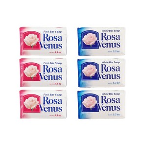 토탈하우스 ROSA VENUS 로사 비너스 때비누 혼합6개세트 (화이트3+핑크3) 150g 각질제거 미용비누 목욕비누 멕시코비누, 6개