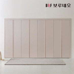 보루네오 E0 PET 파스텔 여닫이 붙박이장 330cm 11자, 로투스핑크 330cm