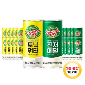 캐나다드라이 토닉워터 진저에일 각 10캔씩 250ml 20캔