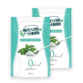 자연미가 에리스리톨 위드 스테비아설탕 1kg(500g x 2ea)/제로칼로리 자연감미료, 500g, 2개