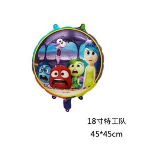 인사이드아웃2 2024 Inside Out 2 생일 장식 Joy 만화 애니메이션 파티 풍선 식기 플레이트 냅킨 배너 용, 22) 1pc balloon, 1개