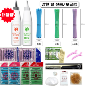 셀프펌세트 순한펌제 300ml 강한컬 뽀글펌 롯드 8 9 10호 파마약 대용량 아이프리미엄, 1세트, 8,9,10