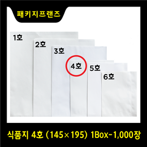 4호 붕어빵 봉투 호떡 튀김 종이봉투 식품지 백상 1천장 (1BOX), 1000개, 1세트