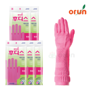 [오런] 후디스 가정용 식품용 한손고무장갑 왼손 대(L), 5개