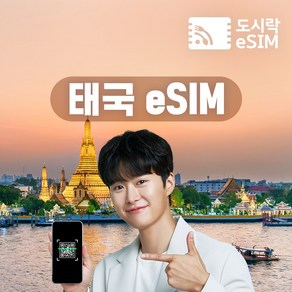 태국이심 eSIM 데이터 무제한 유심 치앙마이 푸켓 방콕 로컬망 e심, 2GB/일, 4일, 1개