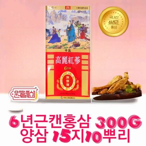 EVENT 행사 6년근 캔홍삼 건홍삼 300g [양삼15지] 6년근캔홍삼 6년캔홍삼 6년홍삼 4시이전결제시 당일발송, 1개