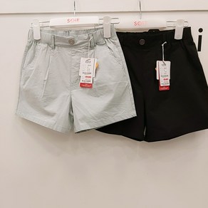 [소이주니어]논현점 23년여름신상 ** 스판소재 너무 짧지 않아 편해요 ** 4부 밴딩 핀턱 면반바지 ** 허리줄임기능 **