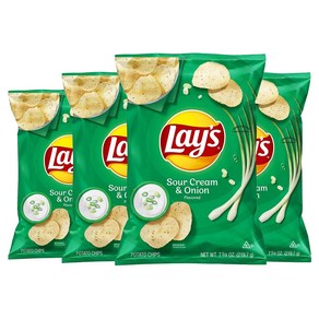 레이즈 Lay's 사워크림 앤 어니언 감자칩 4개x 219.7g Lay's Sour Cream & Onion Flavored Potato Chips 4ct