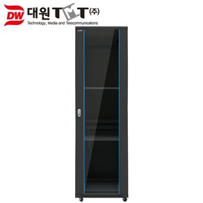 대원TMT 케이지너트 42U 허브랙 H2000xD800xW600 블랙 DW-H2000B 선반 2개 멀티탭 6구 2개 120mm 대형쿨러 2개 고강도 강화유리, 1개