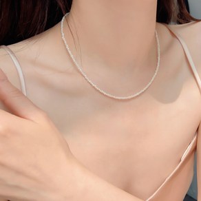 [제작/순은] 고퀄 천연담수진주 은목걸이 petit pearl necklace