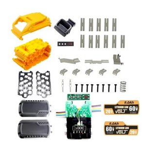 기판 DCB609 20V 디월트 보호 하우징 DCB205 배터리 DCB606 케이스 15X18650 PCB 회로 충전 플렉스볼트용 박스 60V 플라스틱