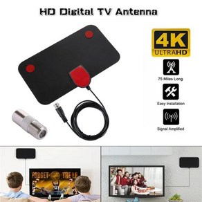 범용 TV 안테나 고이득 HD 박스 액티브 실내 디자인 3000 디지털 플랫 마일 공중 EU 플러그 Z9N6 4K 25DB, 한개옵션1