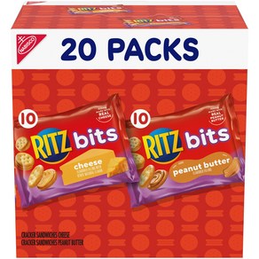 리츠 비츠 크래커 샌드위치 치즈맛 피넛버터맛 20개입 RITZ Bits Cheese and Peanut Butter Cracker 20pack