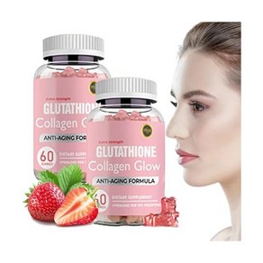 Glutathione Collagen Glow Glutathione Collagen Glow Gummies Collagen Gummies fo Women Skin Cae Ko, 2pcs, 60정