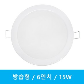 번개표 방습 매입등 6인치 15W, 5개, 주광색