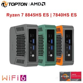 Topton 솔리드 게이밍 미니 PC AMD Ryzen 7 8845HS ES USB4.0 듀얼 LAN 2xDDR5 PCIe4.0 윈도우 11 프로 포, 02 Ryzen 5 7640HS ES, 03 No Ram No Stoage, 01 영국