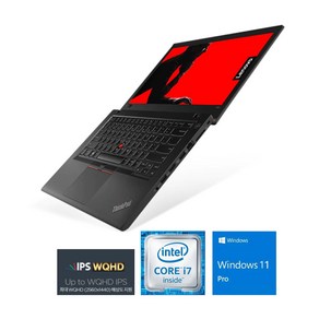 레노버 T480S 인텔8세대 i7-8550U 램16GB NVME 512GB 14 QHD 윈도우11 중고노트북, T480S-Q, WIN11 Po, 16GB, 블랙색상