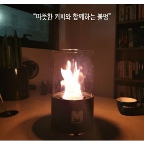 불멍 원형 에탄올 차박 블랙몬스터 난로 인테리어, 실버