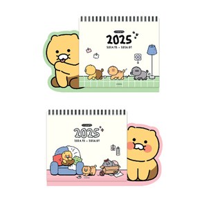 카카오프렌즈 2025 춘식이 오디너리 형태 탁상 캘린더 달력 카렌다, 핑크, 핑크, 1개
