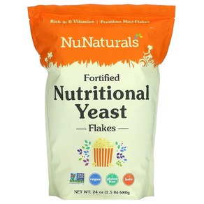 NuNatuals 써포트 영양 효모 플레이크 680g(24oz), 680g, 1개