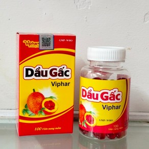 베트남 다우 걱오일 500mg 100 캡슐 대용량 열매 걱 Vipha 사은품 추가증정 dau gac Vipha, 6개, 100정