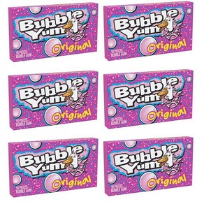 6개세트 버블얌 풍선껌 오리지널 버블 껌 10개입 총60개 BUBBLE YUM Oiginal Flavo Chewy, 80g, 6개