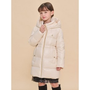 빈폴키즈 [시즌오프30%][BEANPOLE KIDS] 여아 덕 다운 샤이니 롱패딩 아이보리 (BI4X38G010)