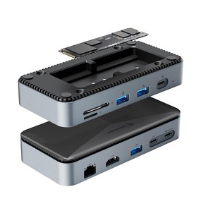 요타마스터 USB 3.2 도킹 스테이션 HDMI 4K 60Hz M.2 NVMe SATA SSD 케이스, YM2P9 NVME Docking Station, 1개